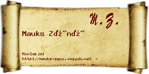 Mauks Zénó névjegykártya